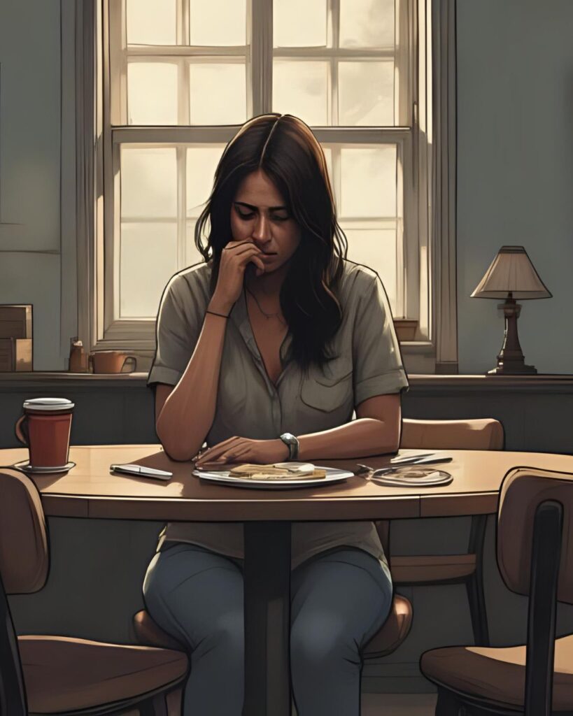 woman sitting with coffee