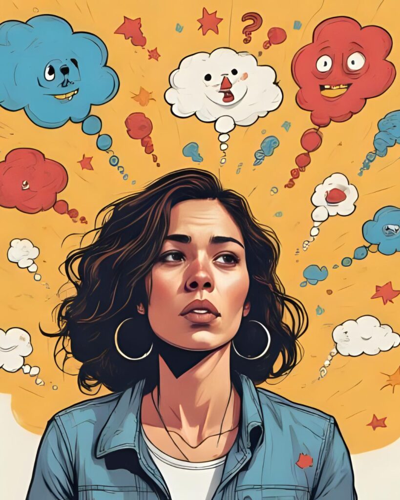 anxious thoughts woman