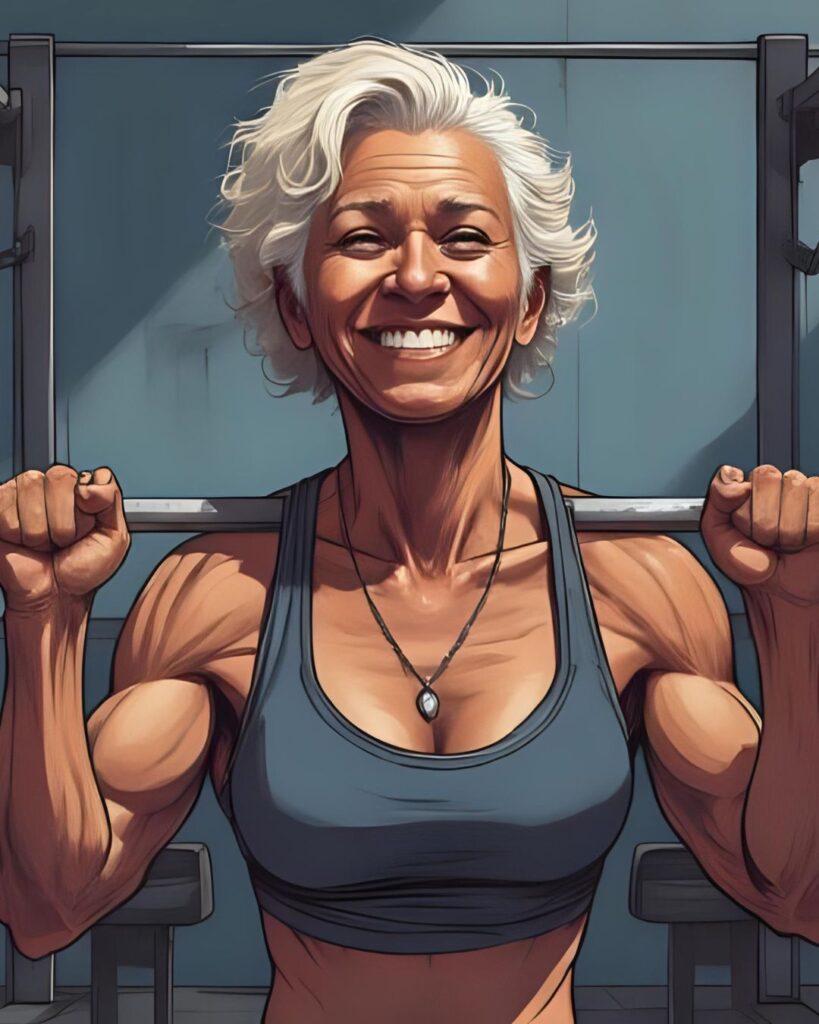 older lady weightlifting